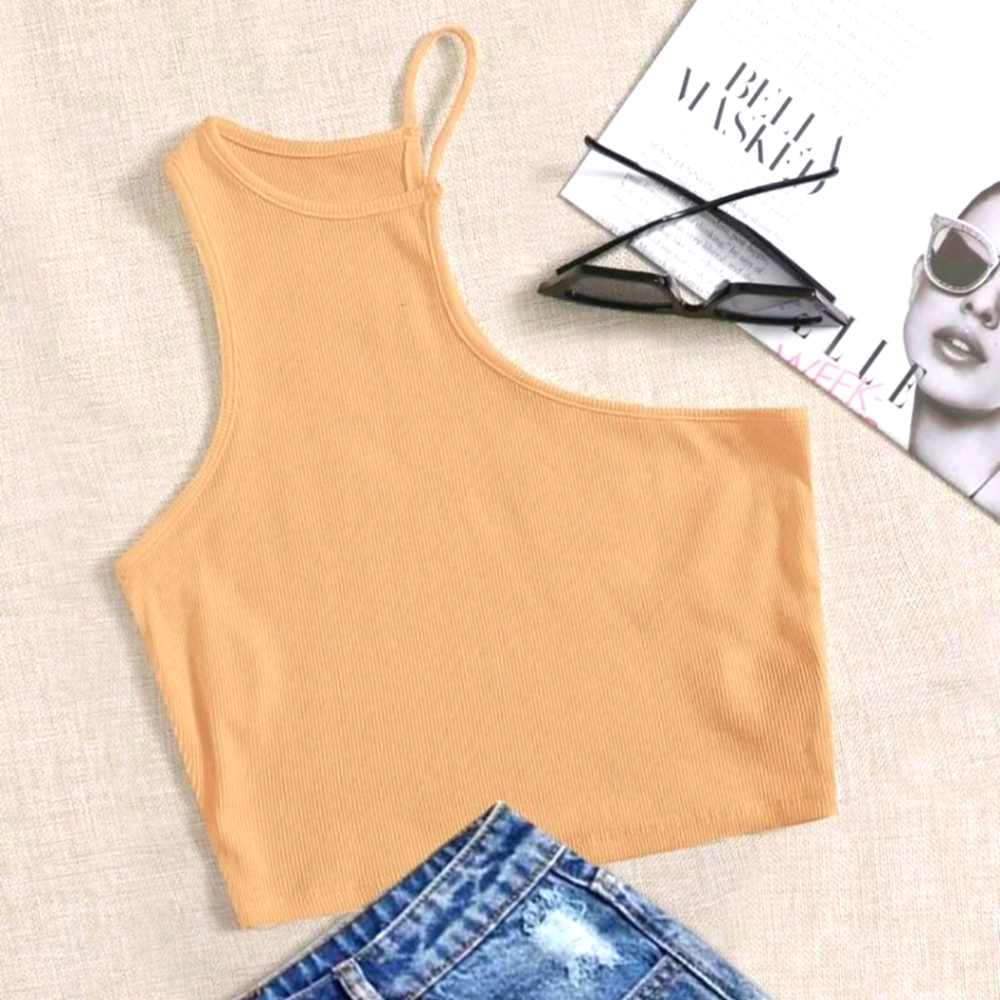 Asymmetrical Neck Tank Top